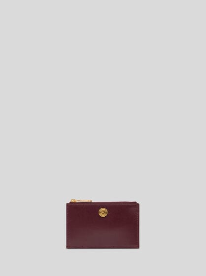 LEATHER CARD HOLDER WITH PEGASO BUTTON