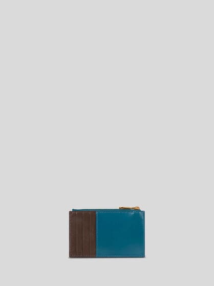 LEATHER CARD HOLDER WITH PEGASO BUTTON
