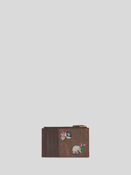 ARNICA CARD HOLDER WITH EMBROIDERY