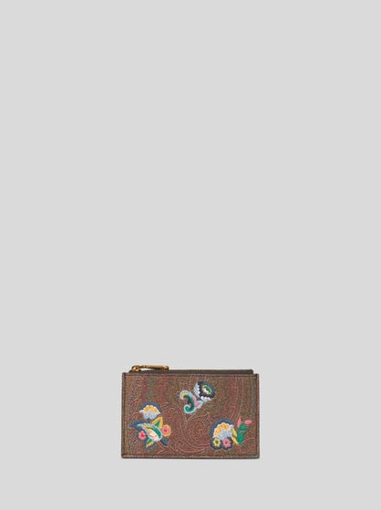 ARNICA CARD HOLDER WITH EMBROIDERY