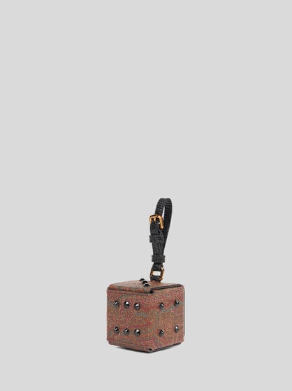 ARNICA DICE-SHAPED COIN PURSE WITH RHINESTONES