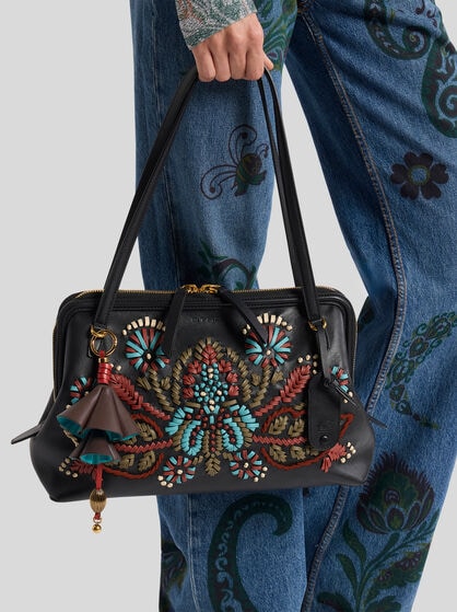 LEATHER FLOWER CHARM