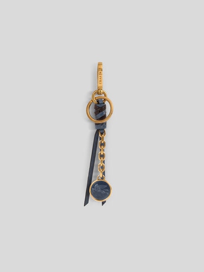 NAPPA LEATHER CHARM WITH CHAIN AND PEGASO COIN