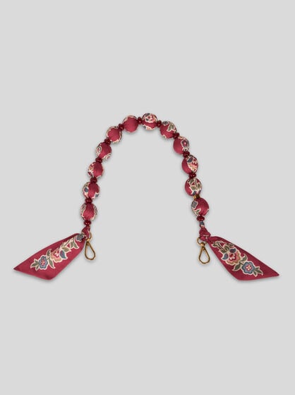 HANDLE WITH PRINTED FABRIC SPHERES AND BEADS