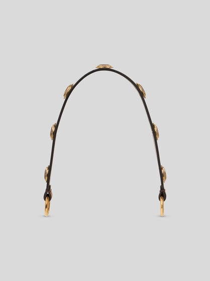LEATHER BAG HANDLE WITH OVAL-SHAPED STUDS