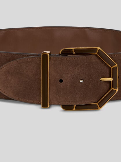 SUEDE BELT WITH THREADING