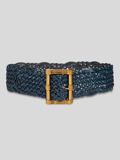 WOVEN LEATHER MAXI BELT