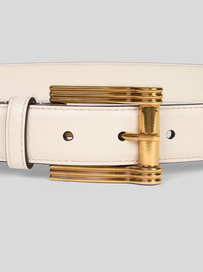 PLAIN-COLOURED LEATHER BELT