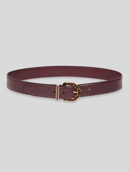GÜRTEL AUS LEDER MIT GEOMETRISCHER SCHNALLE