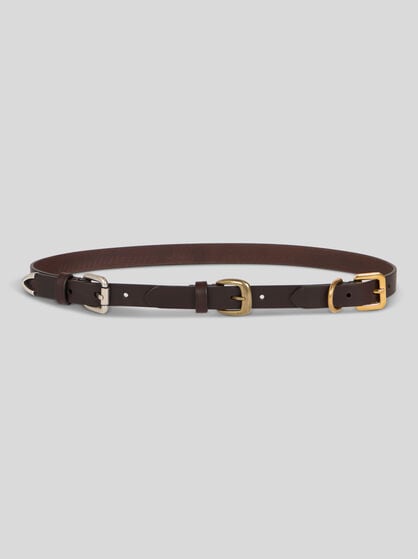 LEATHER BELT WITH BUCKLES