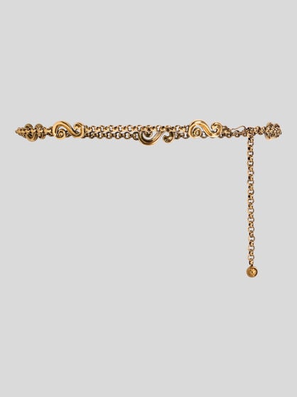CHAIN BELT WITH PAISLEY APPLIQU&Eacute;S