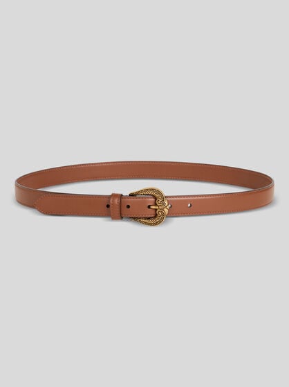 LEATHER BELT WITH PAISLEY BUCKLE