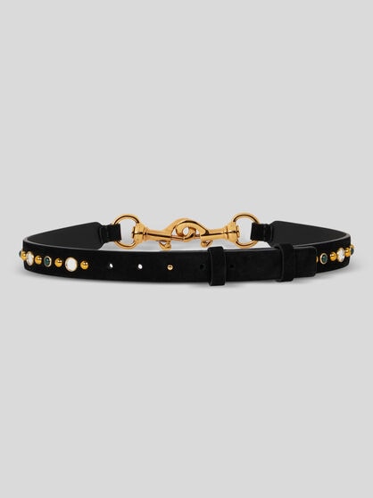 CEINTURE PONY FA&Ccedil;ON DAIM AVEC CLOUS BIJOUX