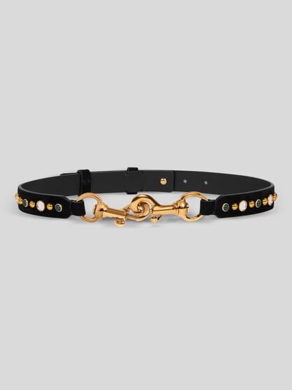 CEINTURE PONY FA&Ccedil;ON DAIM AVEC CLOUS BIJOUX