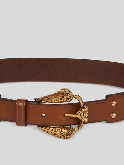 CINTURA IN PELLE CON FIBBIA ANIMALI