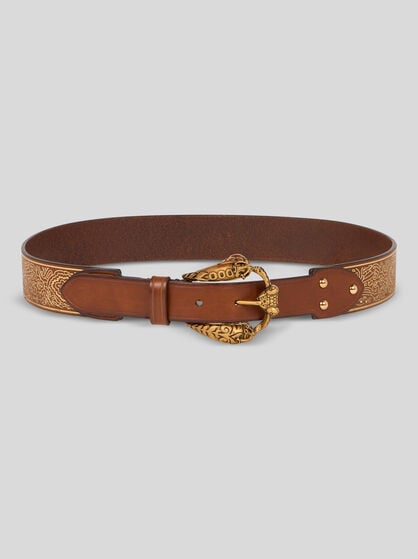 CINTURA IN PELLE CON FIBBIA ANIMALI
