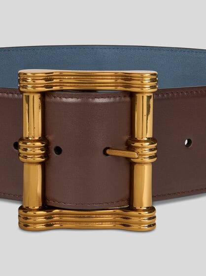 REVERSIBLE LEATHER MAXI BELT