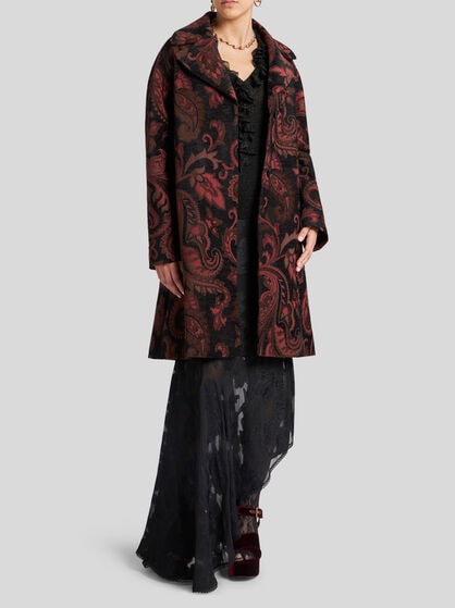 JACQUARD MIDI COAT
