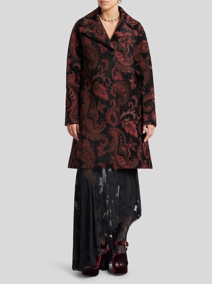 JACQUARD MIDI COAT