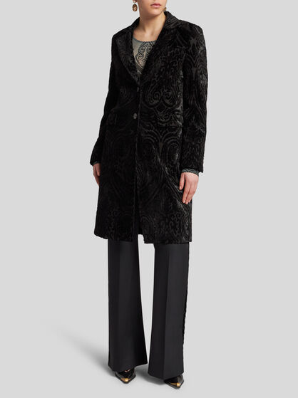 VELVET JACQUARD COAT