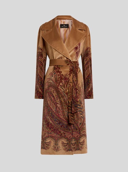 VELVET COAT WITH PRINT