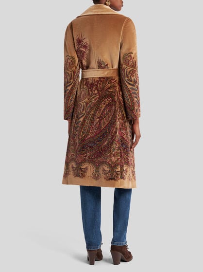 VELVET COAT WITH PRINT