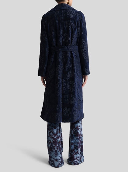 CHENILLE JACQUARD COAT WITH BELT