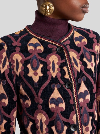 REVERSIBLE CHENILLE JACQUARD COAT