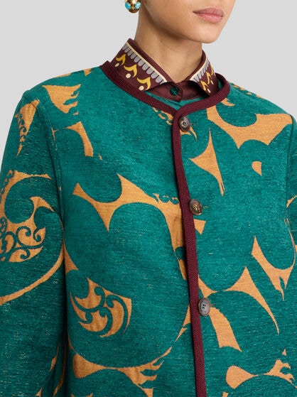 REVERSIBLE CHENILLE JACQUARD COAT