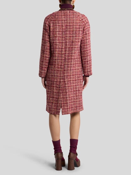 WOOL AND COTTON BASKETWEAVE COAT