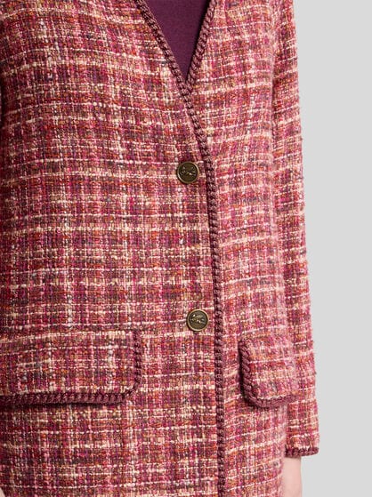 WOOL AND COTTON BASKETWEAVE COAT