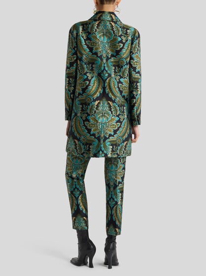 COAT WITH FLOWER AND BEE JACQUARD MOTIF