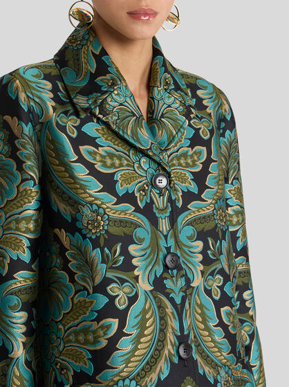COAT WITH FLOWER AND BEE JACQUARD MOTIF