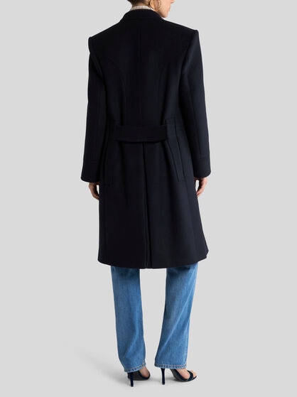 DOUBLE-BREASTED WOOL-BLEND CLOTH COAT