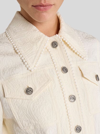 CROPPED PAISLEY JACQUARD JACKET