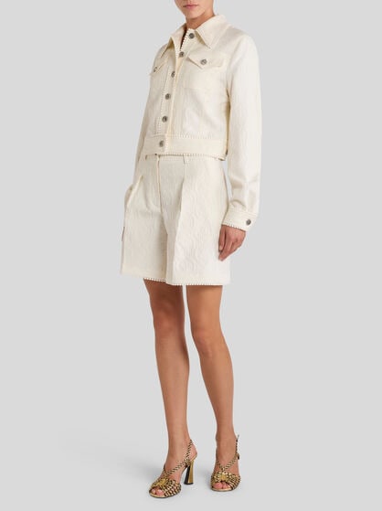 CROPPED PAISLEY JACQUARD JACKET