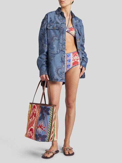 JACQUARD DENIM OVERSHIRT