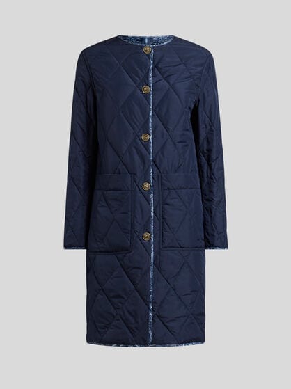 LONG REVERSIBLE QUILTED DOWN JACKET