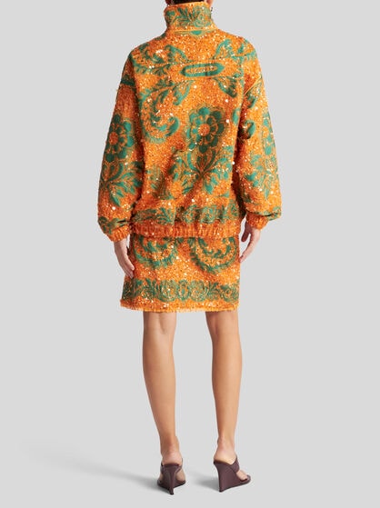BOMBER JACKET WITH ALL-OVER SEQUIN EMBROIDERY