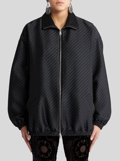 DIAGONAL JACQUARD BOMBER JACKET