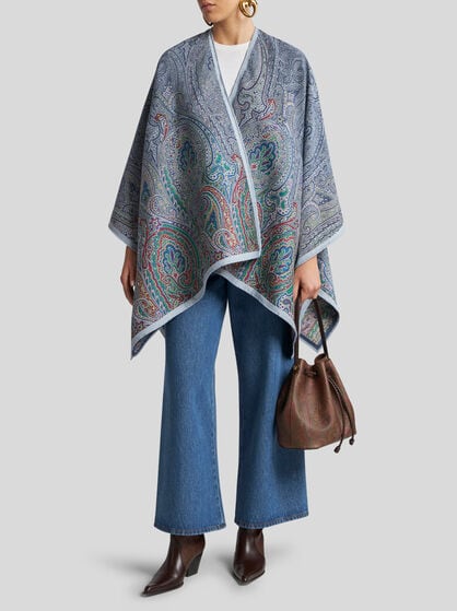 FIL COUPÉ PAISLEY JACQUARD CAPE