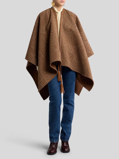 WOOL AND CASHMERE JACQUARD CAPE