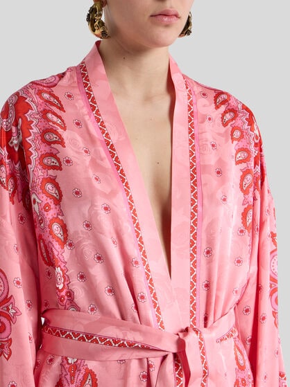 JACQUARD KESA ROBE WITH BELT