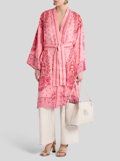 JACQUARD KESA ROBE WITH BELT