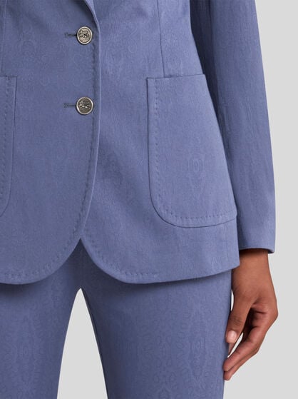 SINGLE-BREASTED JACQUARD JACKET WITH MEDALLION MOTIF