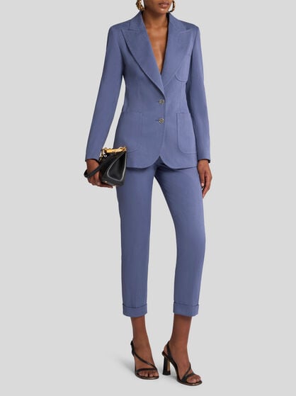 SINGLE-BREASTED JACQUARD JACKET WITH MEDALLION MOTIF