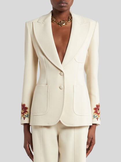 COOL WOOL JACKET WITH EMBROIDERY