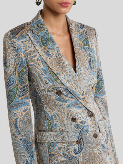 DOUBLE-BREASTED PAISLEY JACQUARD JACKET