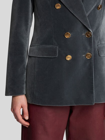 DOUBLE-BREASTED VELVET JACKET