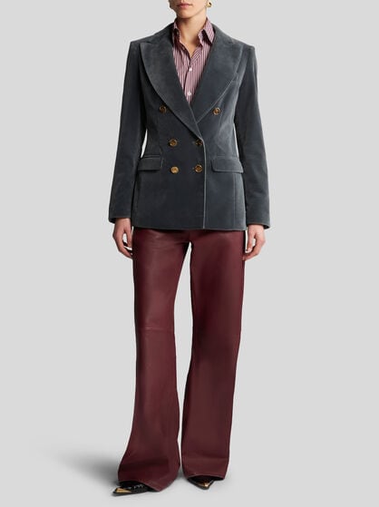 DOUBLE-BREASTED VELVET JACKET